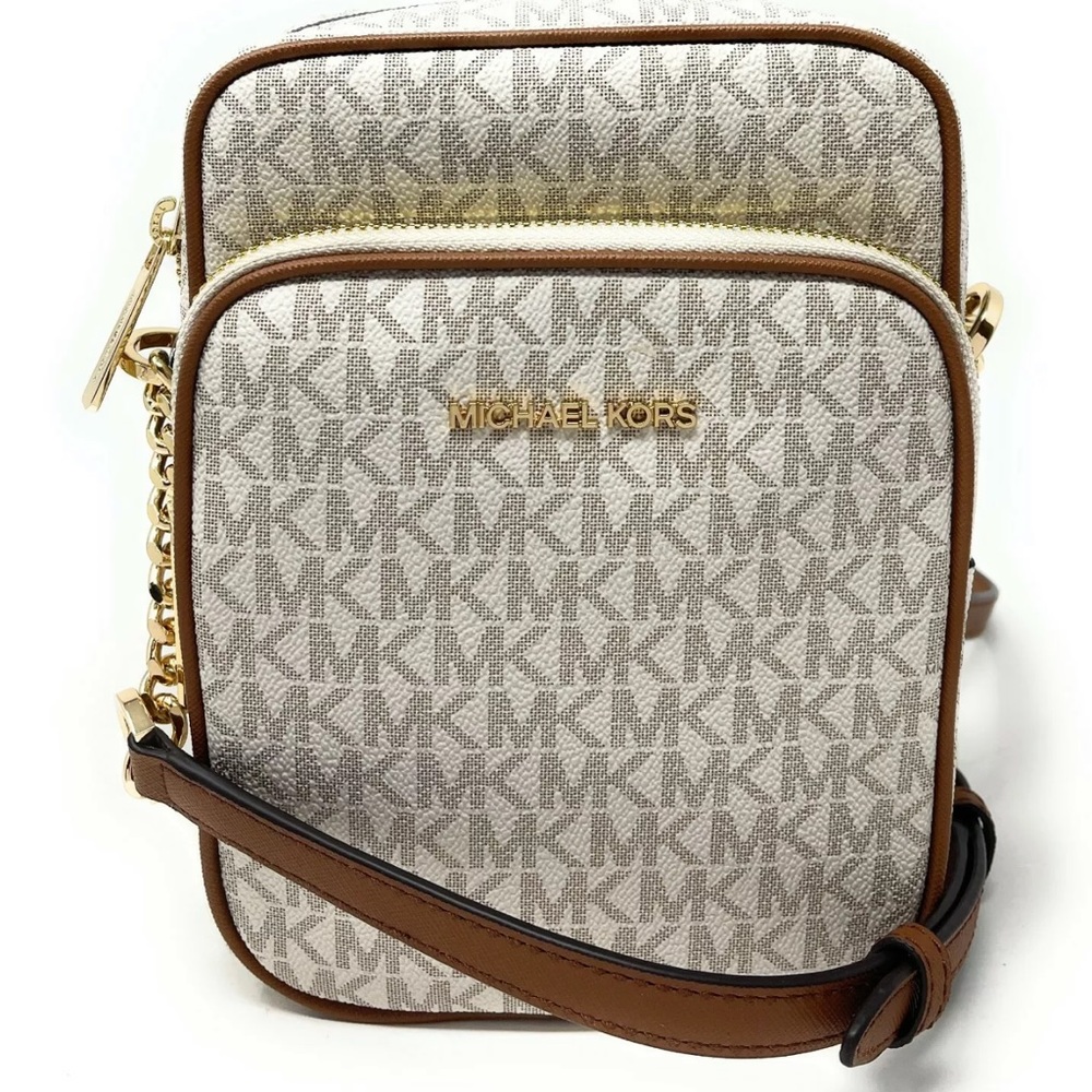 Michael Kors Jet Set Flight Crossbody Vanilla - Picture 1 of 11